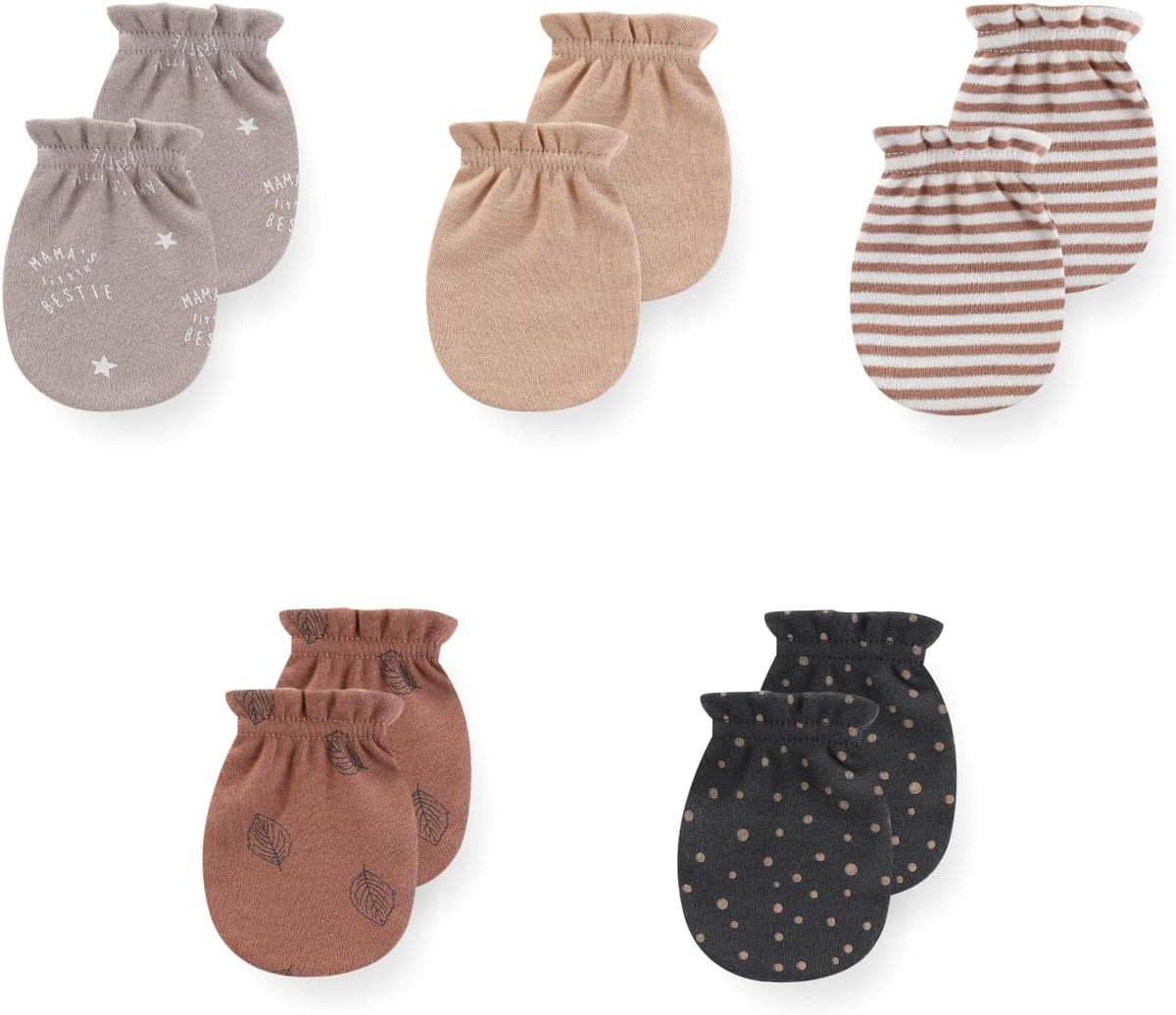 5 Pack Unisex New Born Boy Girls No Scratch Mittens Cotton Soft Baby Gloves Accessory 0-3 Months