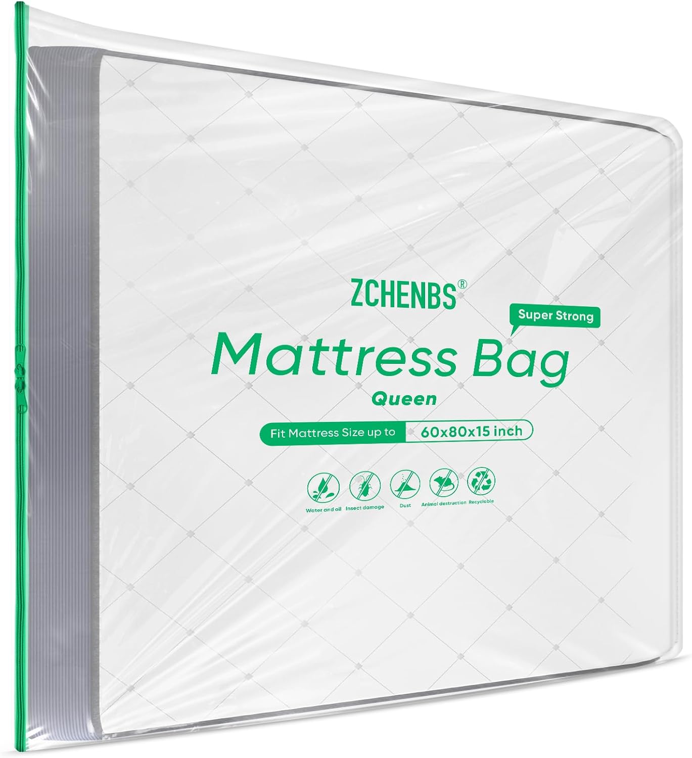 ZCHENBS® – Mattress Bags for Moving and Storage,Mattress Bag with Zippers,5 Mil Ultra-Thick Bed