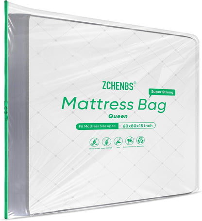ZCHENBS® – Mattress Bags for Moving and Storage,Mattress Bag with Zippers,5 Mil Ultra-Thick Bed