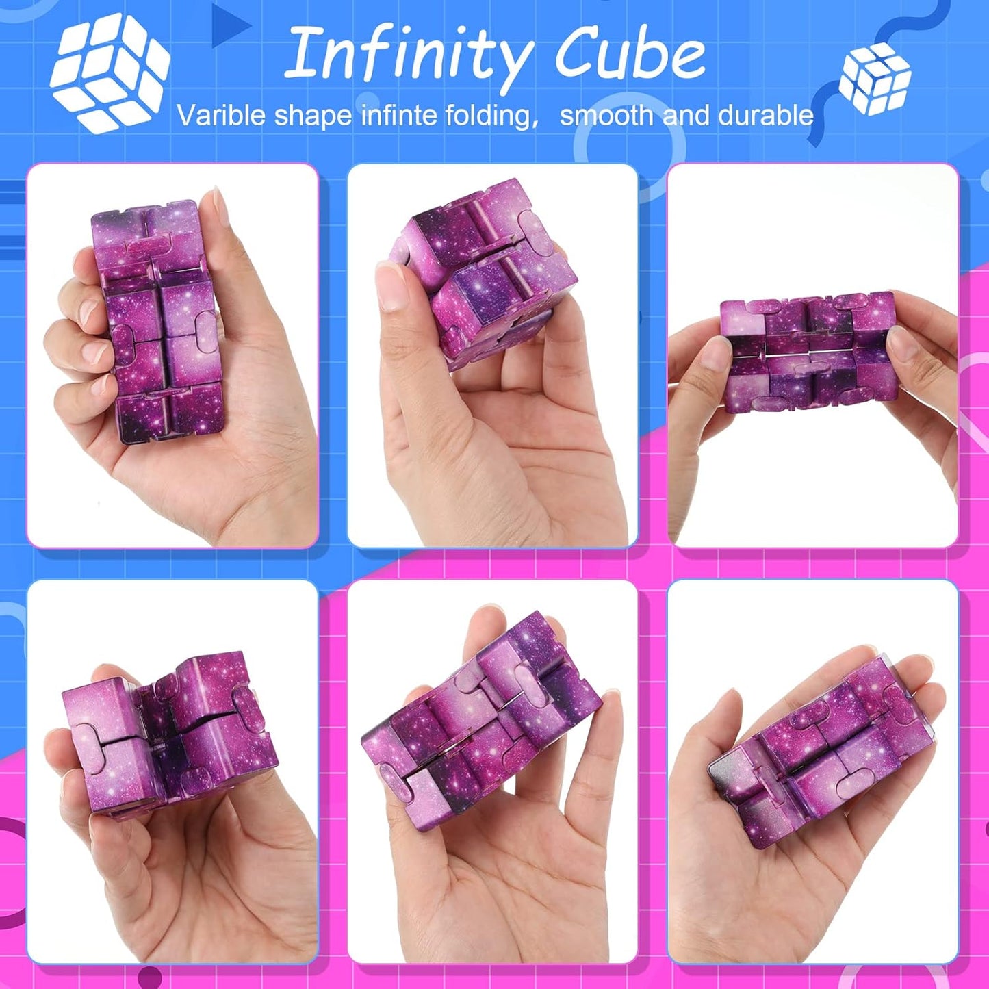 Galaxy Theme Infinity Cube Space Astronaut Infinity Toy Stress and Anxiety Relief Cool Hand Mini