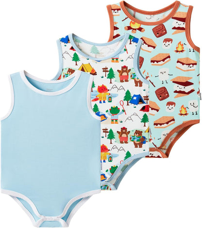 Baby Boy Girl Pajamas Toddler Infant Unisex Sleeveless Sleep Bodysuit Sleepwear Newborn Snap Snug