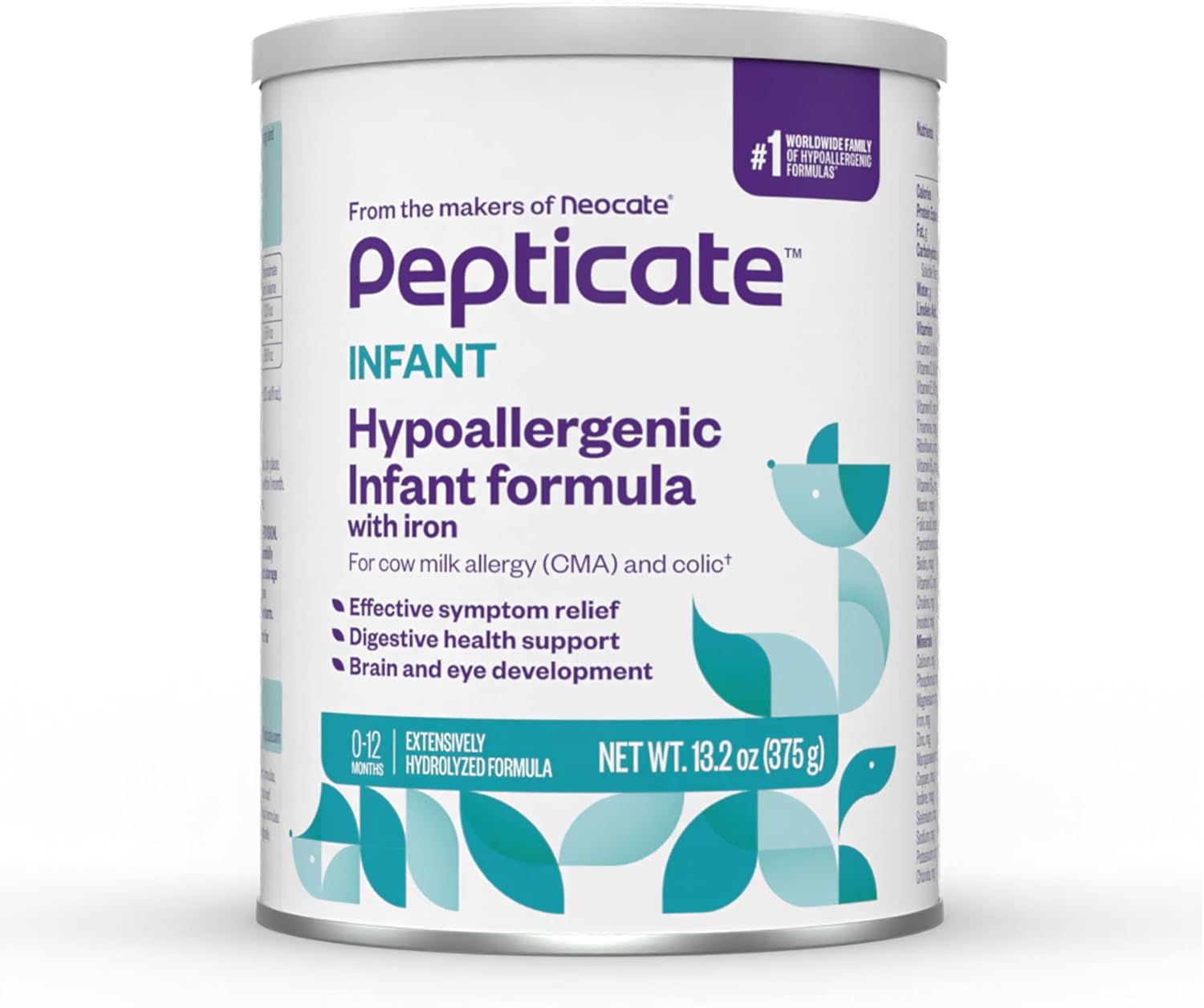 Pepticate Baby Formula, Hypoallergenic Powdered Infant Formula for Cow Milk Allergy, with Omega 3