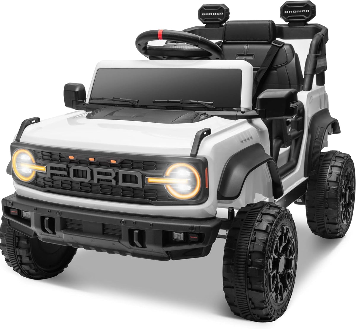 ENYOPRO Licensed Ford Bronco Raptor Electric Car for Kids, 12V Ride On Toys for Toddlers, Christmas