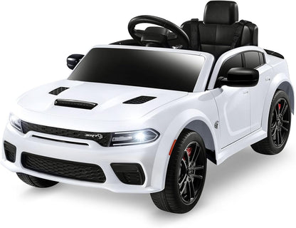 12V 7Ah Kids Electric Ride on Car, Licensed Dodge Charger SRT Hellcat, Battery Powered 4-Wheels Toy