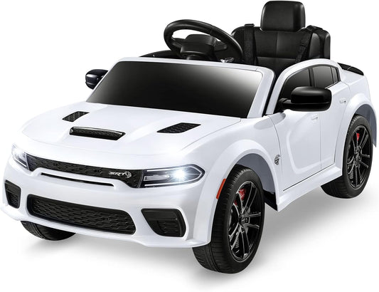 12V 7Ah Kids Electric Ride on Car, Licensed Dodge Charger SRT Hellcat, Battery Powered 4-Wheels Toy