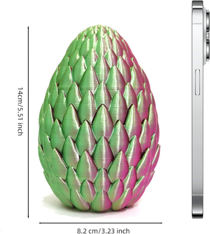 3D Printed Flying Dragon in Egg - 3 Colors Surprise Egg with Flexible Winged Dragon Inside, Mystery
