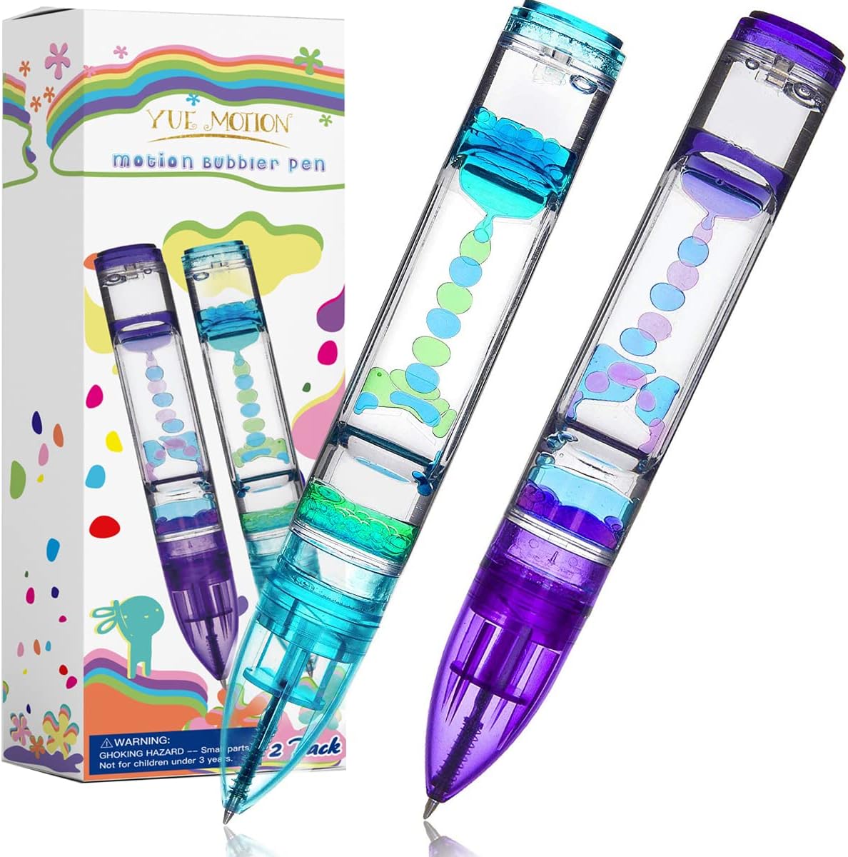YUE MOTION Liquid Motion Bubbler Pens - Sensory Toy Pens for Classroom-Fidget Pens for Kids and