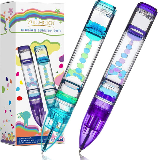YUE MOTION Liquid Motion Bubbler Pens - Sensory Toy Pens for Classroom-Fidget Pens for Kids and