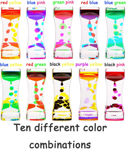 Liquid Motion Bubbler Timer,10 Pack Liquid Bubbler Relaxing Motion Timer Fidget Calming