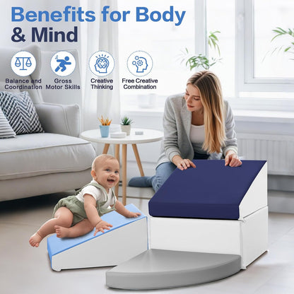 Sumbababy Climbing Foam Blocks for Toddlers: PU Leather Foam Blocks for Kids Active Play - Toddler