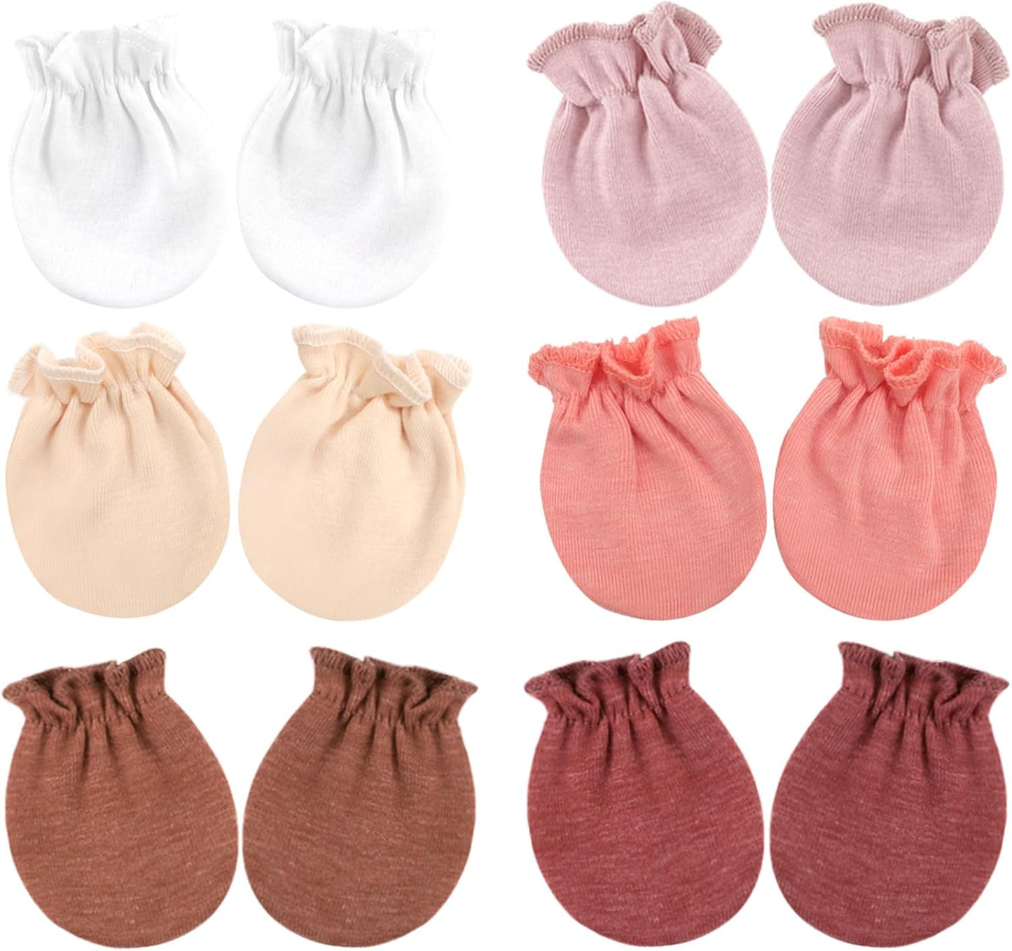 BQUBO Newborn Infant Toddler Mittens No Scratch Cotton Elastic Wrist Gloves Hypoallergenic for 0-6