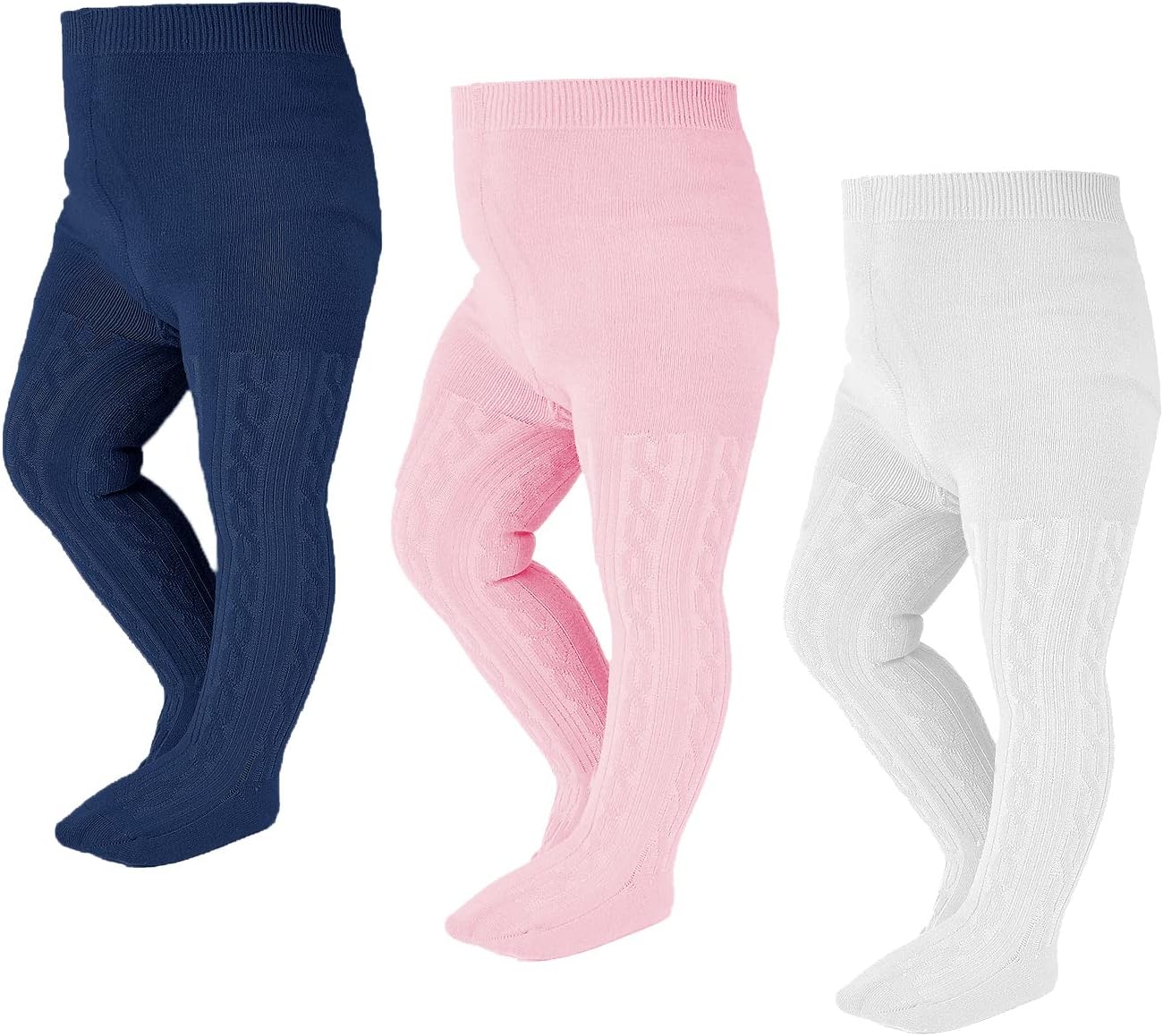 EPEIUS Baby Girl Tights Thick Cable Knit Leggings Stockings Cotton Pantyhose for Newborn Infant