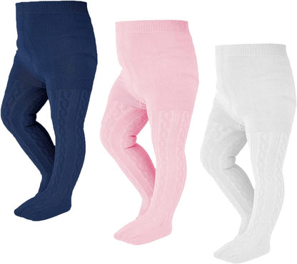 EPEIUS Baby Girl Tights Thick Cable Knit Leggings Stockings Cotton Pantyhose for Newborn Infant
