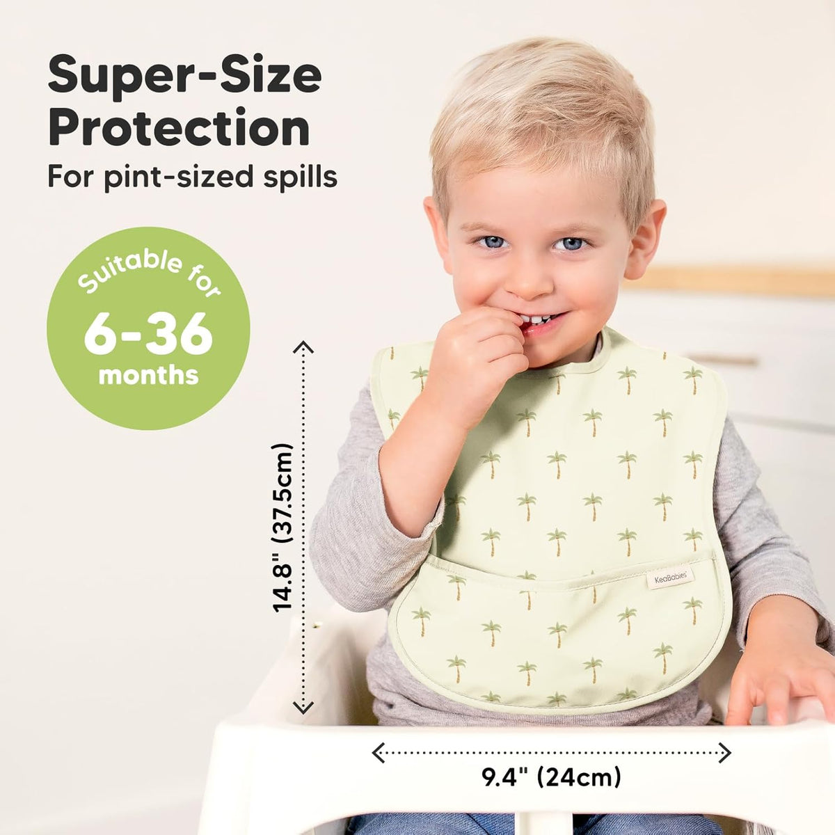 3-Pack Waterproof Baby Bibs for Eating - Lightweight Toddler Feeding Bibs with Large Food Catcher