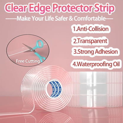 Clear Soft Corner Protectors for Furniture Strip,0.8in x13FT,2 RollSharp Edge & Table Bumper,Window