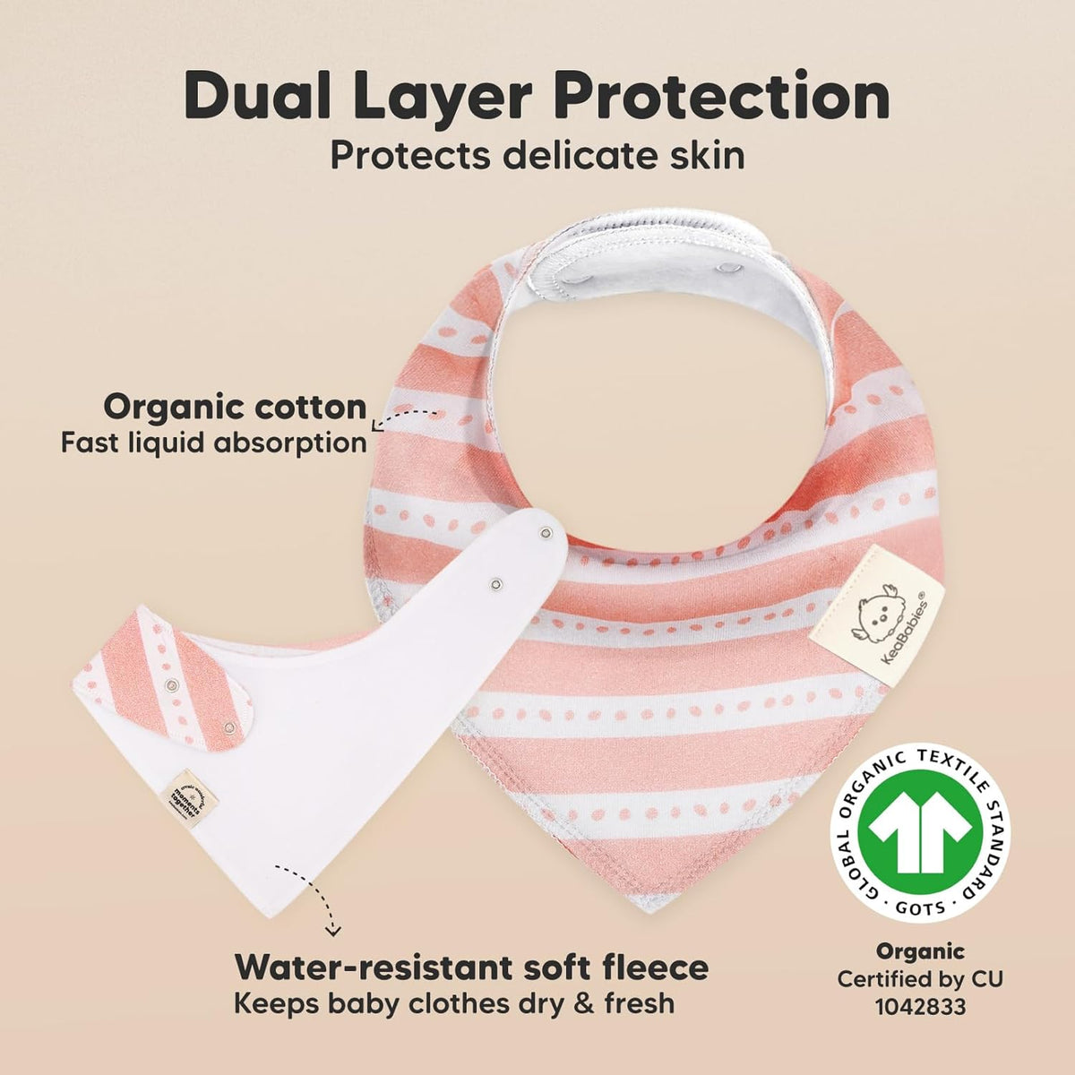 8-Pack Organic Baby Bandana Bibs for Girls - Super Absorbent Triangle Baby Bibs for Drooling and