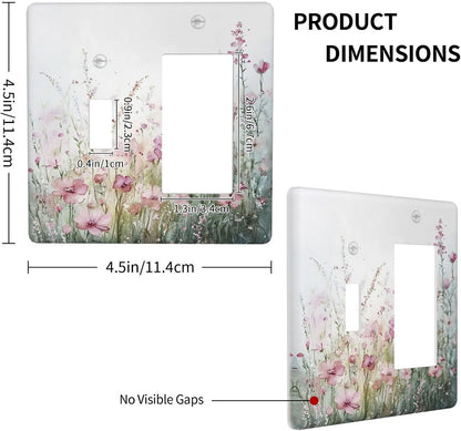Outlet Covers Wildflower Botanical Watercolor Floral 1 Toggle 1 Rocker Combination Decorative Wall