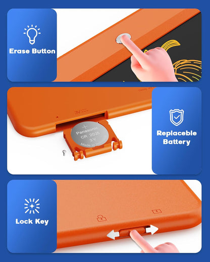 Bravokids LCD Writing Tablet for 3-8 Year Olds - 10 Inch Doodle Board Electronic Drawing Pad