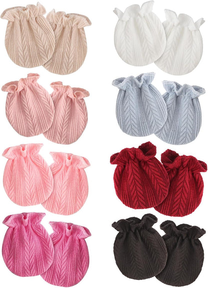 Newborn Baby Mittens No Scratch Cotton Elastic Wrist Gloves Infant Toddler Mittens for Baby Boy