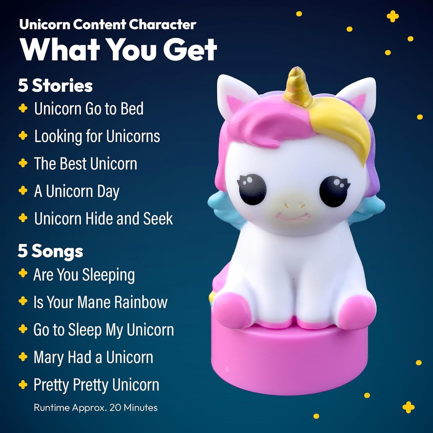 Unicorn Figurine Cartridge – Projects 5 Stories and 5 Songs, Over 30 Minutes of Audio Content |