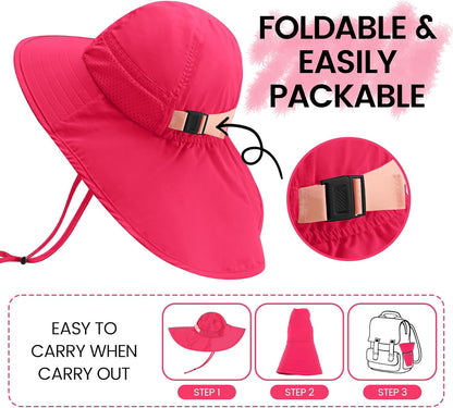 Baby Sun Hat with Neck Flap for Sun Protection Toddler Beach Hat UPF 50+ Outdoors 0-6 Years Boys
