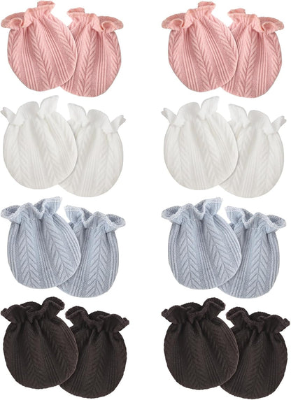 Newborn Baby Mittens No Scratch Cotton Elastic Wrist Gloves Infant Toddler Mittens for Baby Boy