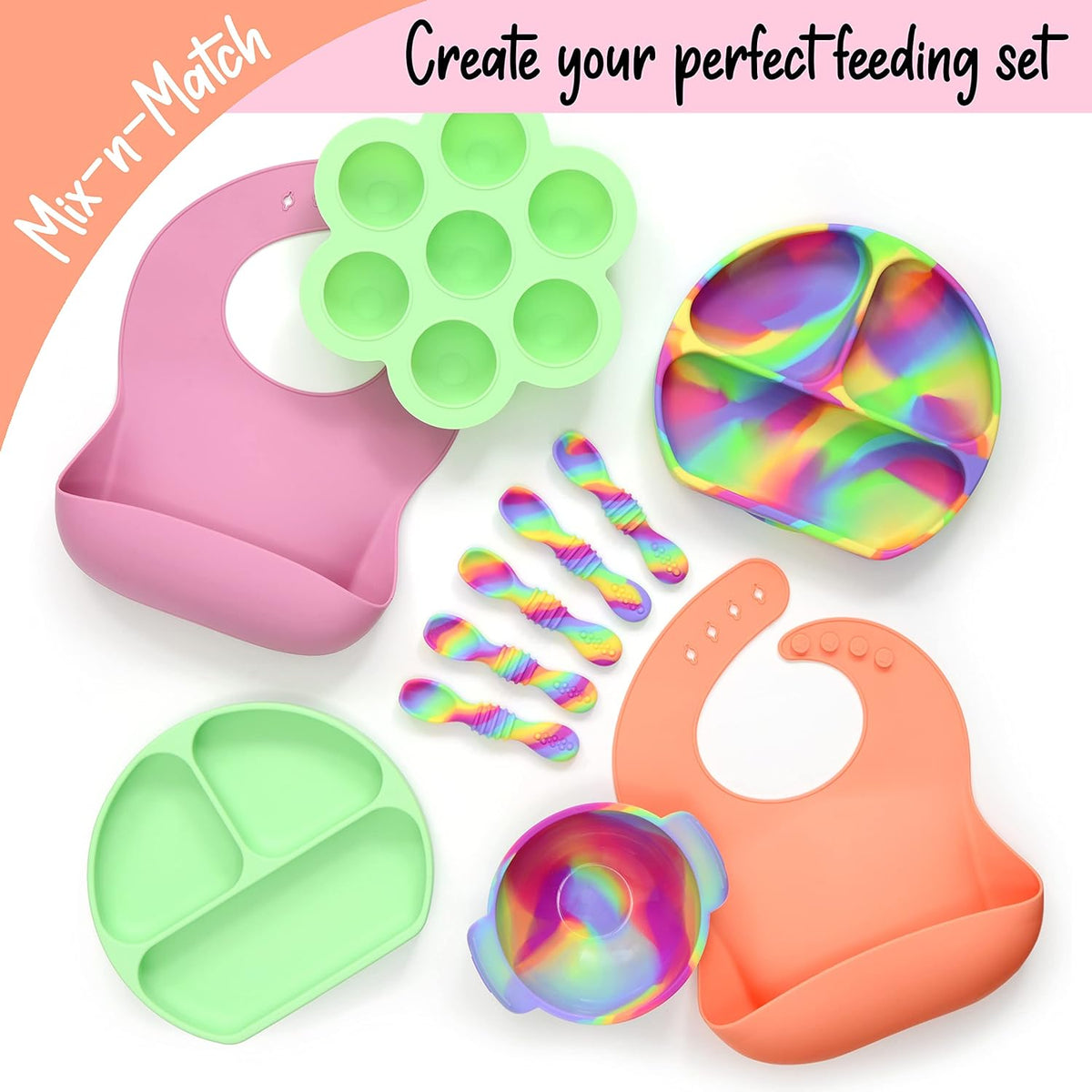 PrimaStella Silicone Chew Spoon Set for Babies and Toddlers - Safety Tested - BPA Free - Microwave