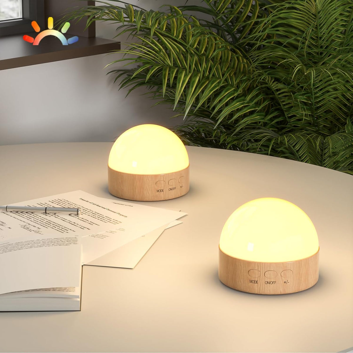 Kintion Night Light, Dimmable 8 Color Portable LED Night Light, 1800mAh Rechargeable Nursery Light