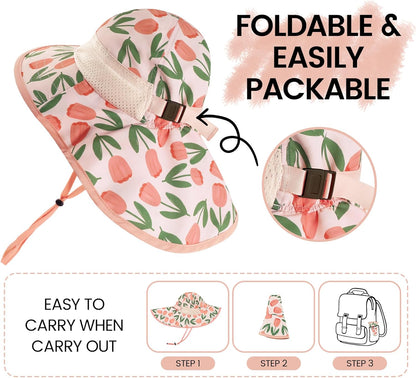 Baby Sun Hat with Neck Flap for Sun Protection Toddler Beach Hat UPF 50+ Outdoors 0-6 Years Boys
