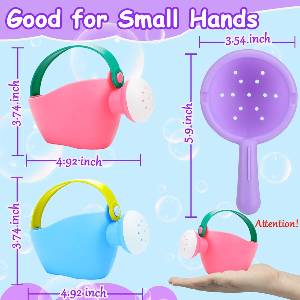 Baby Bath Toys for Kids Ages 1-3 3Pcs Toddler Bath Pool Toys for 1-3 2-4 Water Can Bathtub Pool