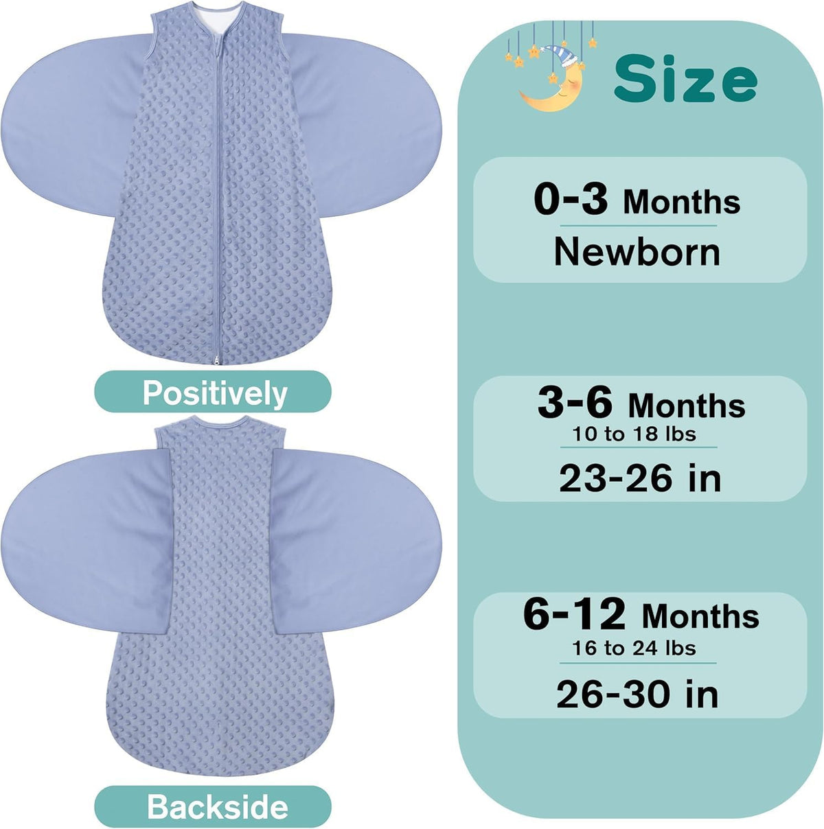 Fleece Newborn Sleep Sack Baby Swaddle,3-Way Adjustable Wearable Blanket,2 Pack Fleece Swaddling