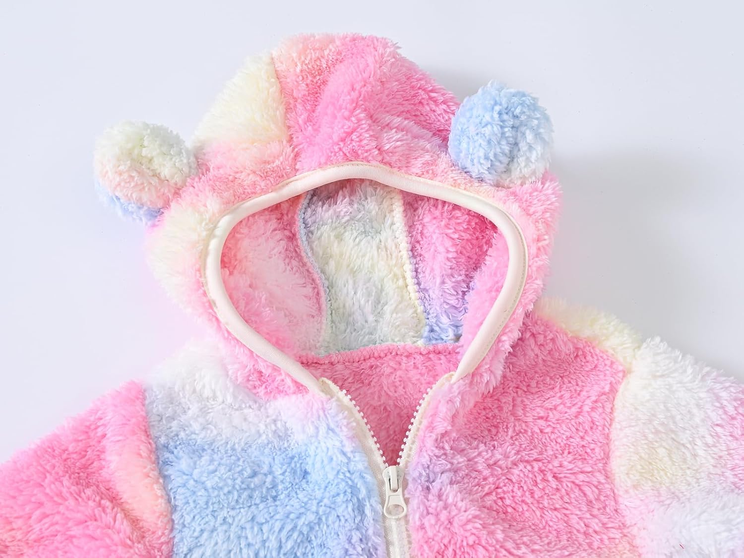 AIWUHE Toddler Boys Girls Hooded Jacket Fleece Hoodie Winter Warm Solid Color Teddy Coat Zip-up