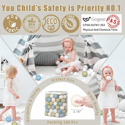 GOGOSO Ball Pit Balls - 2.15inch Plasticsball for Kids Toddlers Birthday Gifts, Summer Vibrant