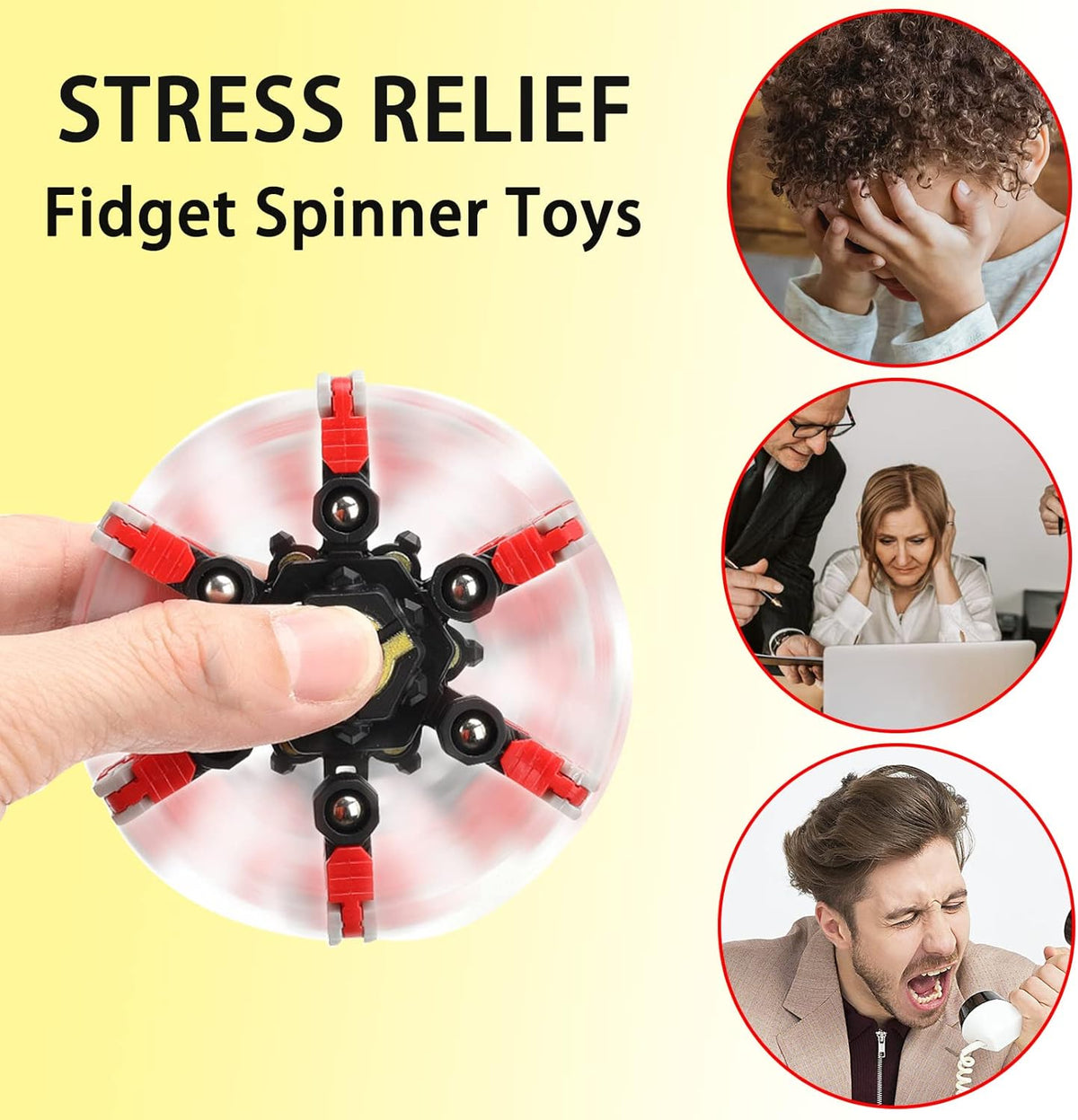 4 Pack Transformable Fidget Spinner Fidget Toys Set, Fidget Spinner Transformable,Sensory Fidget