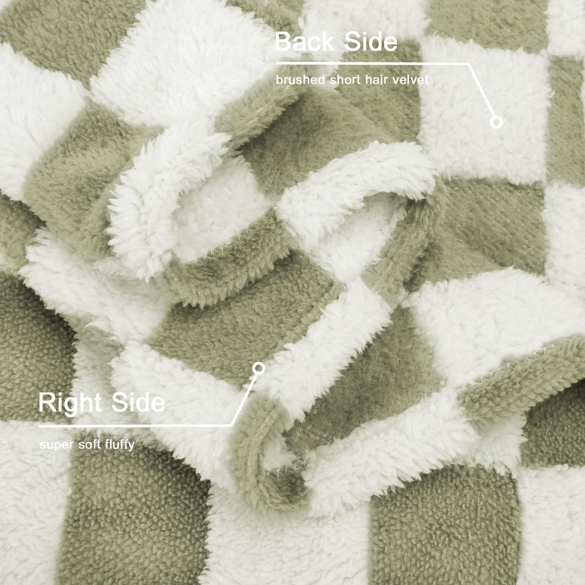 HOMRITAR Checkered Baby Blankets for Boys Girls Warm Cozy Reversible Toddler Blanket, Fluffy Fuzzy