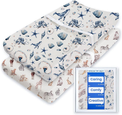 Extra Stretchy Changing Pad Cover, TotBasic Ultra Soft Premium Jersey Knit Changing Pad Sheets