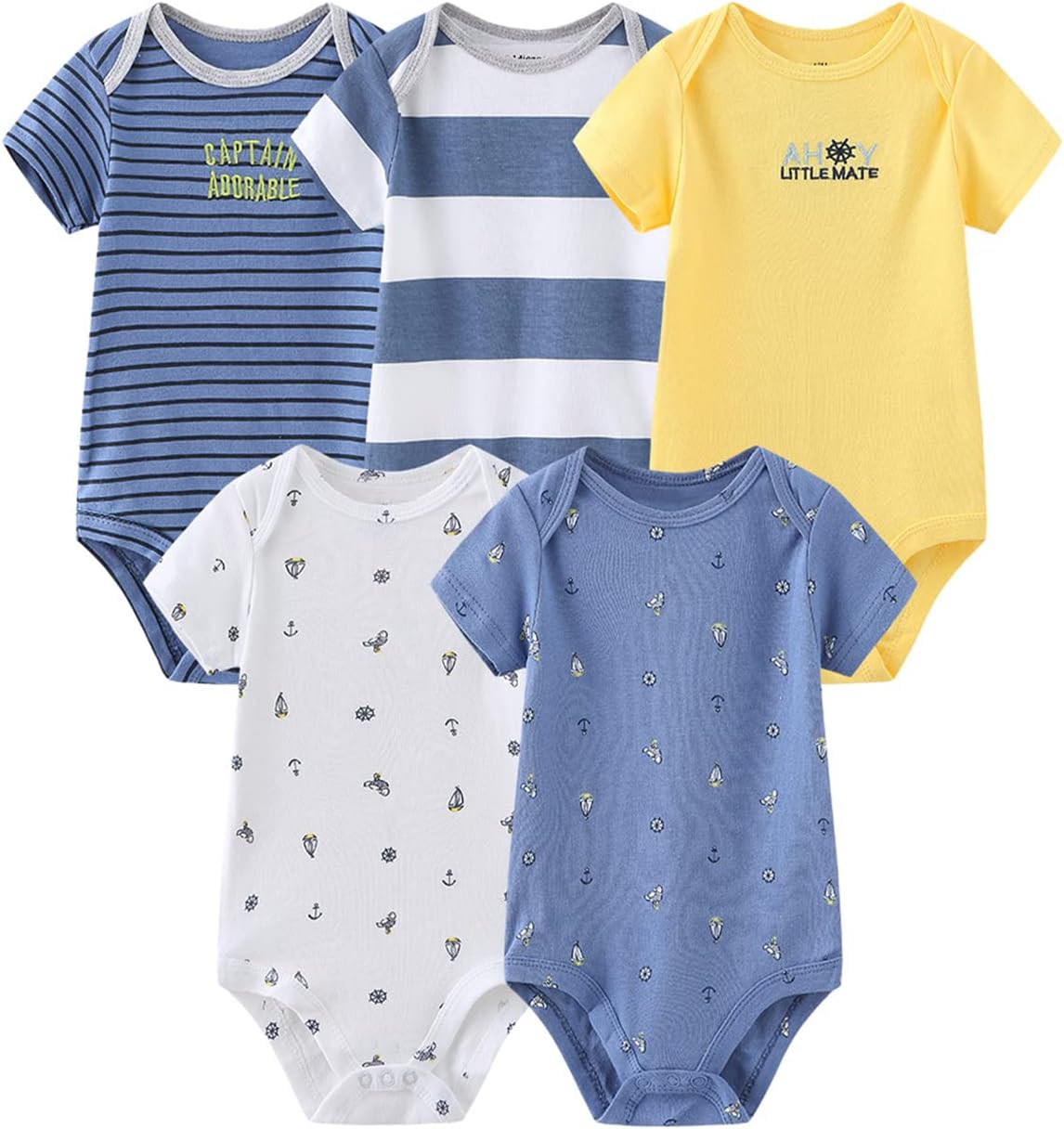 Newborn Layette Gift Set Bodysuits Pants for Baby Girl and Boy 24 Piece 100% Cotton Essentials and