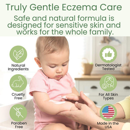 TruKid Natural Eczema Cream for Kids, Toddlers & Babies, NEA-Accepted for Eczema, Safe for