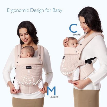 Momcozy Breathable Mesh Baby Carrier, Ergonomic and Lightweight Infant Carrier for 7-44lbs with
