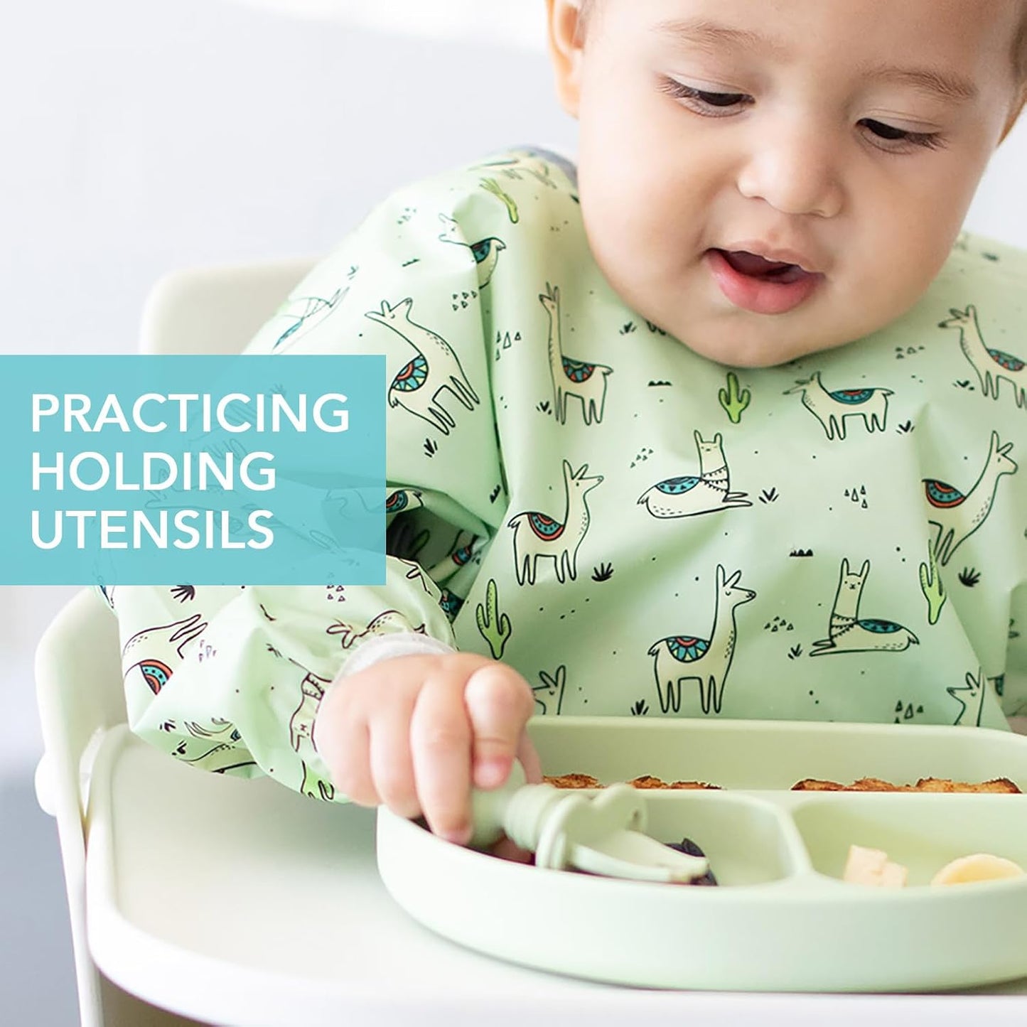 Bumkins Baby Utensils Set, Chewtensils Silicone Spoons for Dipping, Self-Feeding, Baby Led Weaning