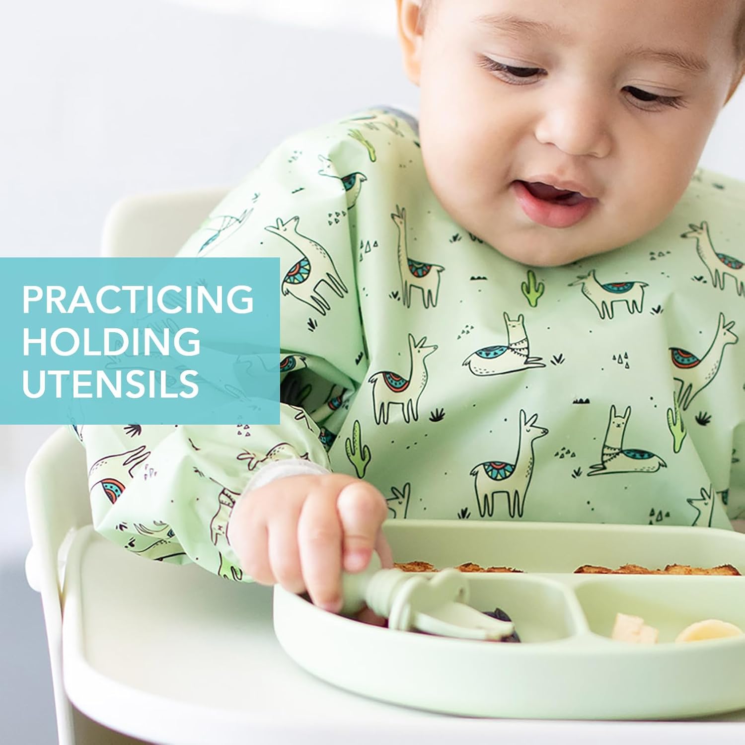 Bumkins Baby Utensils Set, Chewtensils Silicone Spoons for Dipping, Self-Feeding, Baby Led Weaning