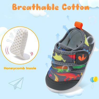 FEETCITY Baby First Walking Shoes Boys Girls Infant Sneakers Crib Shoes Breathable Lightweight Slip