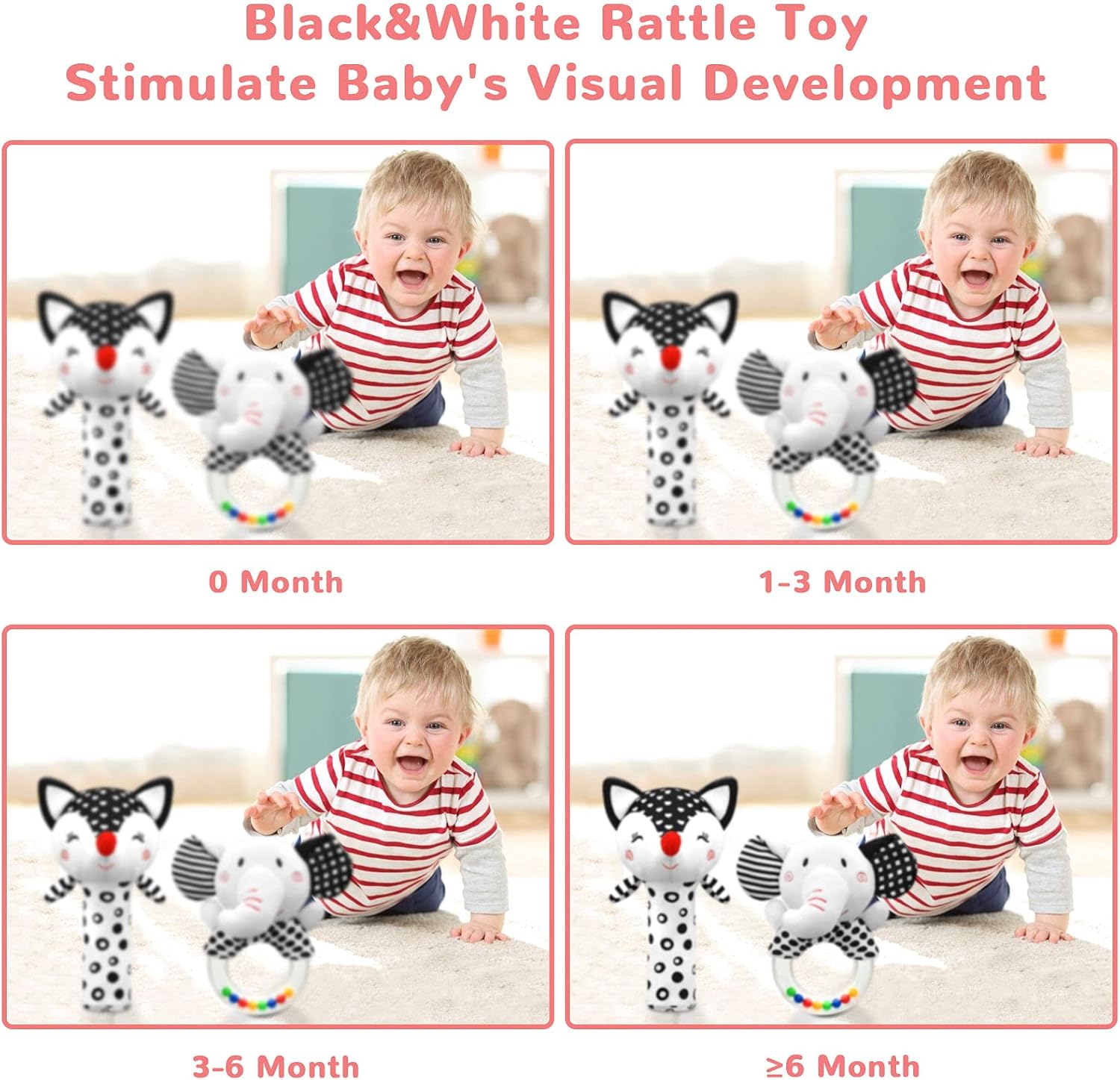 Baby Rattles 0-6 Months Newborn Toys Infant Toys 0-3 Months Rattles for Babies 0-6 Months Baby Toys