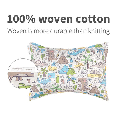 ALVABABY Toddler Pillowcases 2 Pack Organic Cotton Kids Pillow Cover Fit 13"x 18" or 12"x18"