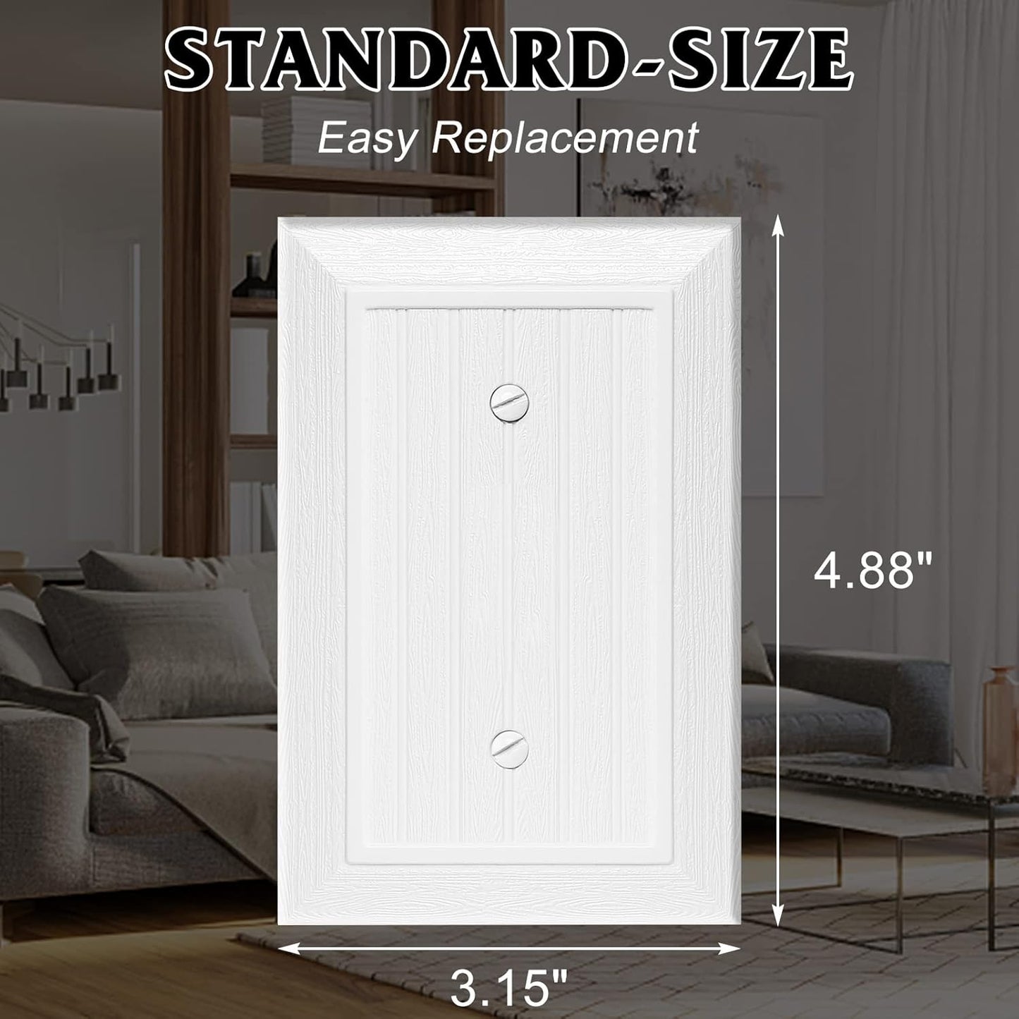 Modern Decorative Wall Plate Switch Plate Outlet Cover, Vintage Retro Wood Grain Design(Single