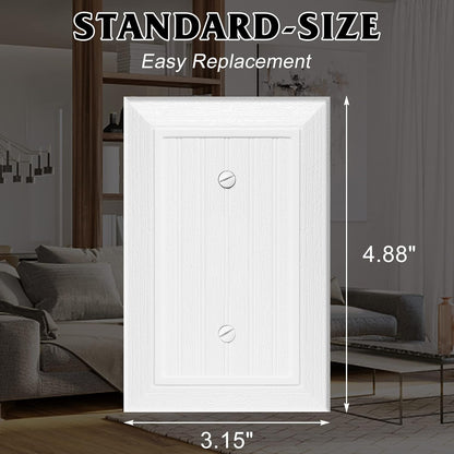 Modern Decorative Wall Plate Switch Plate Outlet Cover, Vintage Retro Wood Grain Design(Single