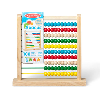 Melissa & Doug Abacus Classic Wooden Toy with 100 Beads - Preschool Learning Activities and Math