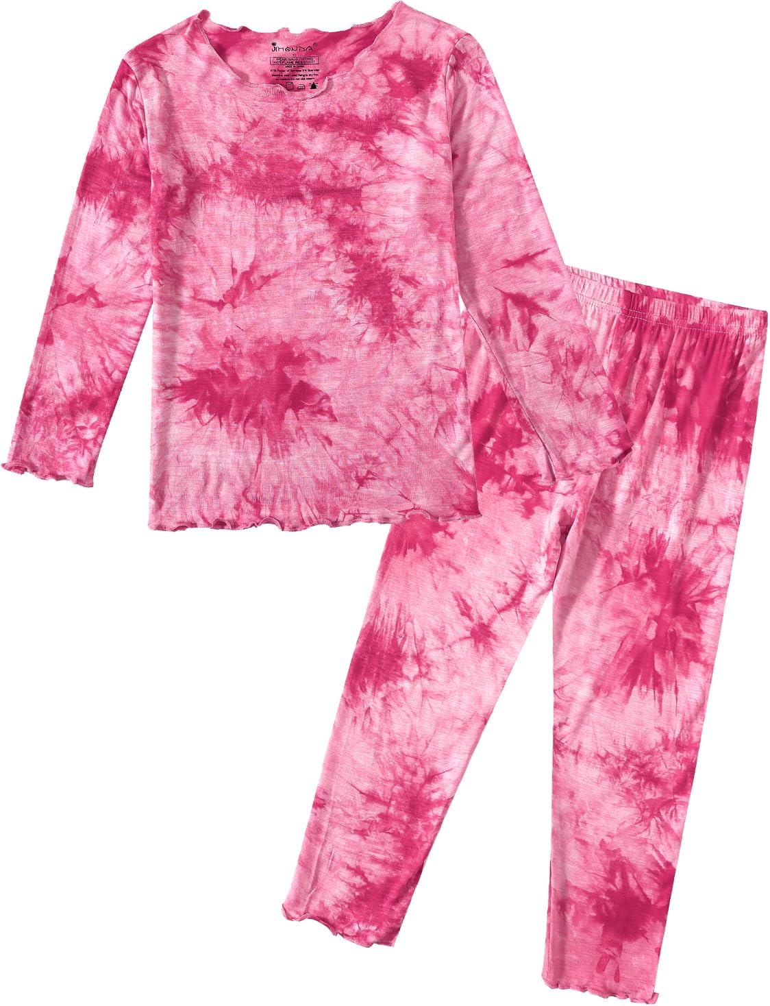 Jimonda Kids Soft Rayon From Bamboo Sleepwear Long Sleeve Boys Girls Pajama Outdoor 2-Piece
