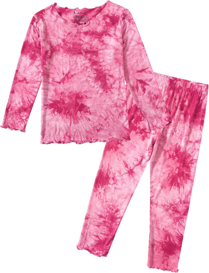 Jimonda Kids Soft Rayon From Bamboo Sleepwear Long Sleeve Boys Girls Pajama Outdoor 2-Piece