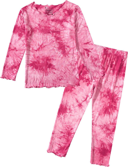 Jimonda Kids Soft Rayon From Bamboo Sleepwear Long Sleeve Boys Girls Pajama Outdoor 2-Piece